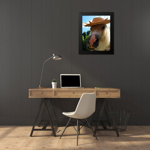 Mini Horse V Black Modern Wood Framed Art Print by Dicks, Stephanie
