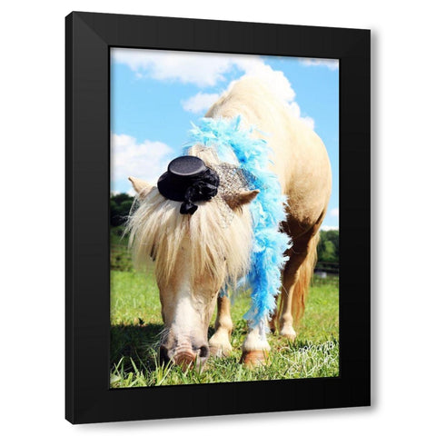 Mini Horse VII Black Modern Wood Framed Art Print by Dicks, Stephanie