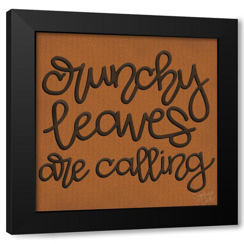 Crunchy Leaves Black Modern Wood Framed Art Print with Double Matting by Dicks, Stephanie
