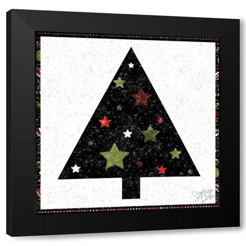 Christmas Tree II Black Modern Wood Framed Art Print by Dicks, Stephanie