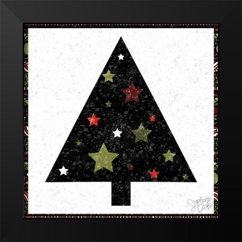 Christmas Tree II Black Modern Wood Framed Art Print by Dicks, Stephanie