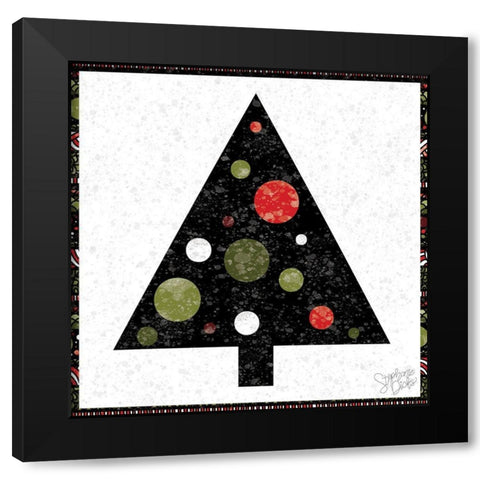 Christmas Tree IV Black Modern Wood Framed Art Print by Dicks, Stephanie