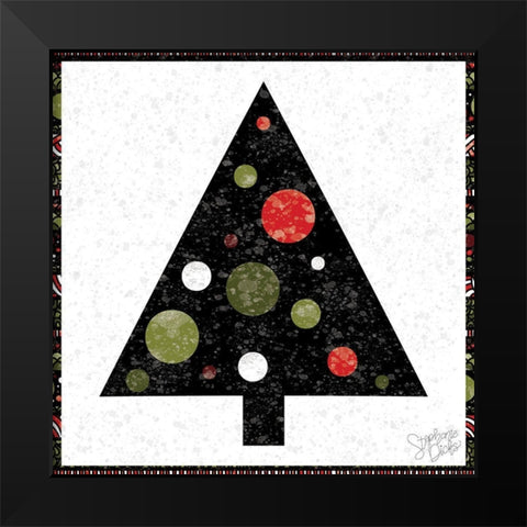 Christmas Tree IV Black Modern Wood Framed Art Print by Dicks, Stephanie