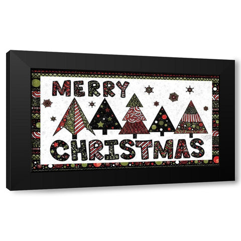 Merry Christmas II Black Modern Wood Framed Art Print by Dicks, Stephanie