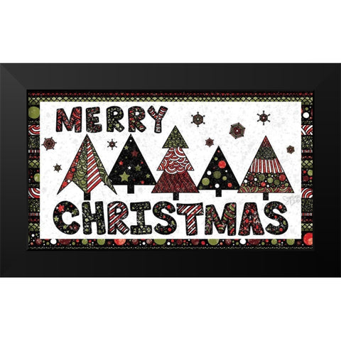 Merry Christmas II Black Modern Wood Framed Art Print by Dicks, Stephanie