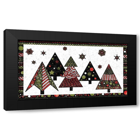 Merry Christmas III Black Modern Wood Framed Art Print with Double Matting by Dicks, Stephanie