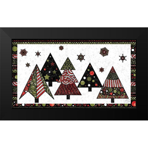 Merry Christmas III Black Modern Wood Framed Art Print by Dicks, Stephanie