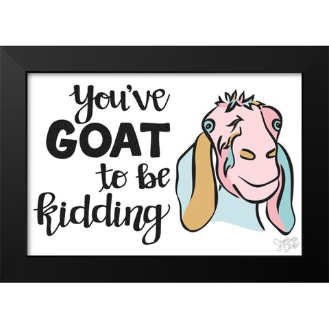 GOAT Black Modern Wood Framed Art Print by Dicks, Stephanie