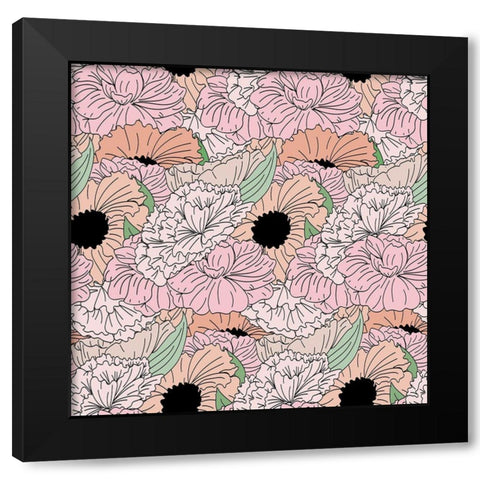 Floral Black Modern Wood Framed Art Print by Dicks, Stephanie