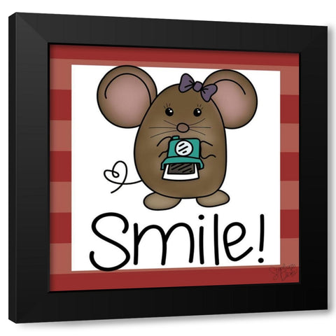 Smile! Black Modern Wood Framed Art Print by Dicks, Stephanie