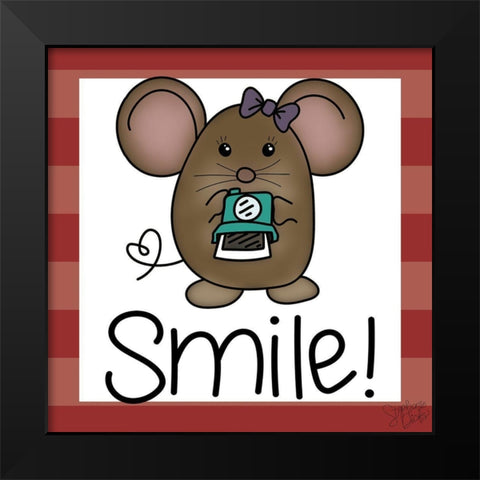 Smile! Black Modern Wood Framed Art Print by Dicks, Stephanie