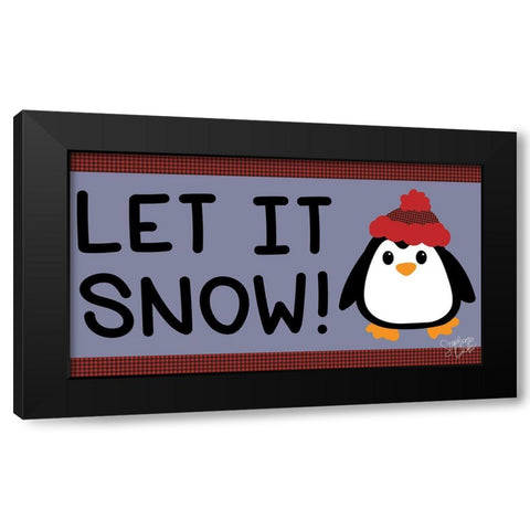 Let It Snow Black Modern Wood Framed Art Print by Dicks, Stephanie