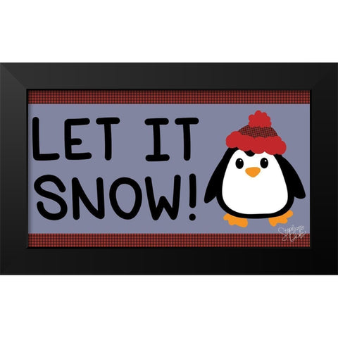 Let It Snow Black Modern Wood Framed Art Print by Dicks, Stephanie