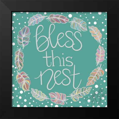 Bless This Nest Black Modern Wood Framed Art Print by Dicks, Stephanie