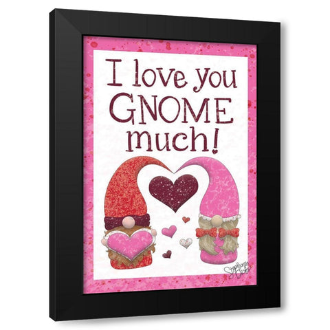 Gnome Much! Black Modern Wood Framed Art Print with Double Matting by Dicks, Stephanie