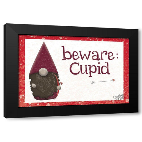Cupid Black Modern Wood Framed Art Print by Dicks, Stephanie