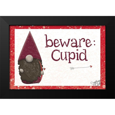 Cupid Black Modern Wood Framed Art Print by Dicks, Stephanie