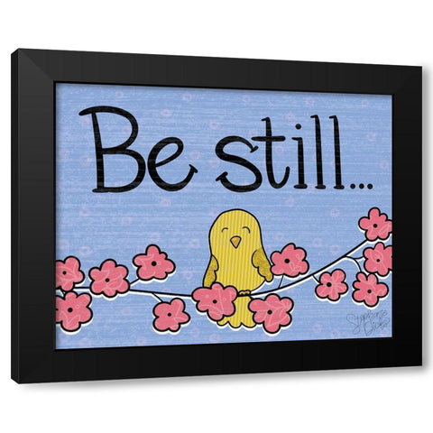 Be Still Black Modern Wood Framed Art Print with Double Matting by Dicks, Stephanie