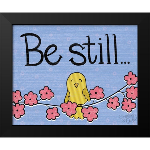 Be Still Black Modern Wood Framed Art Print by Dicks, Stephanie