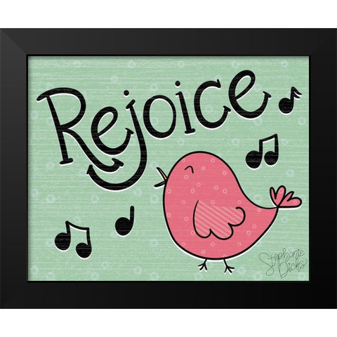 Rejoice Black Modern Wood Framed Art Print by Dicks, Stephanie