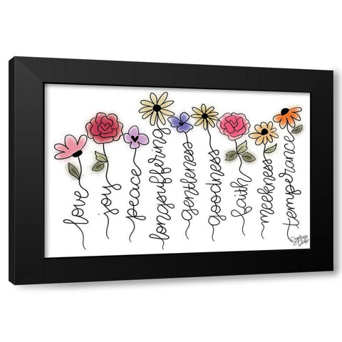 Words of Love Black Modern Wood Framed Art Print with Double Matting by Dicks, Stephanie