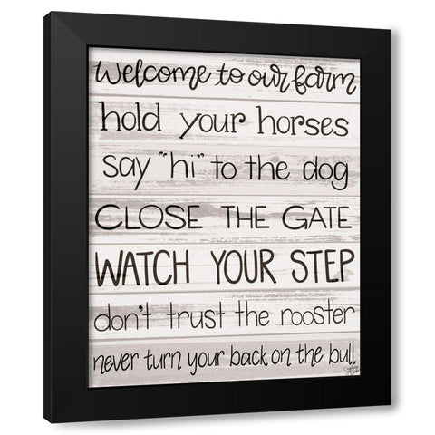 Welcome Black Modern Wood Framed Art Print with Double Matting by Dicks, Stephanie