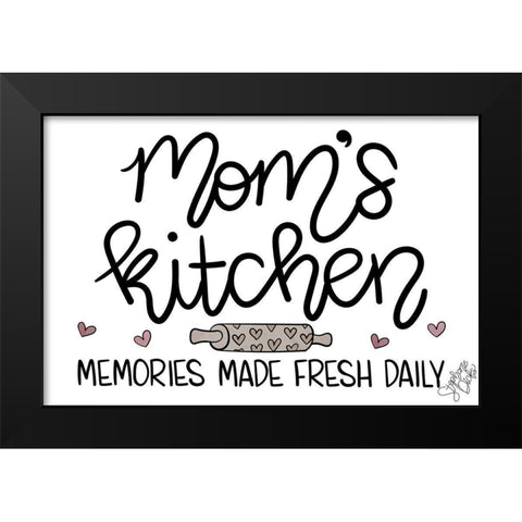 Moms Kitchen Black Modern Wood Framed Art Print by Dicks, Stephanie