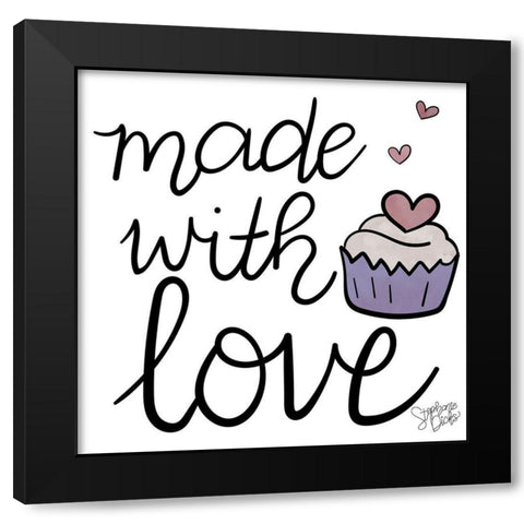 Made With Love Black Modern Wood Framed Art Print by Dicks, Stephanie