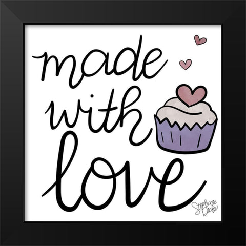 Made With Love Black Modern Wood Framed Art Print by Dicks, Stephanie