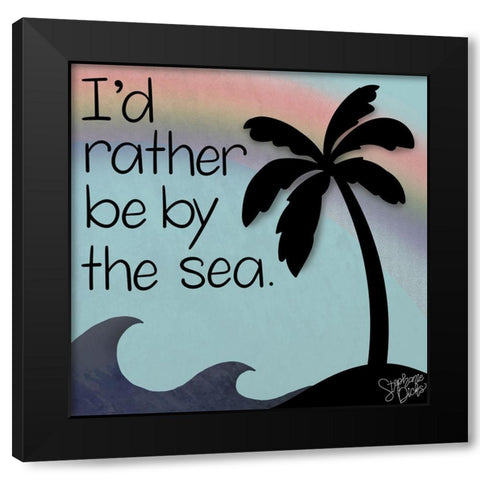 By the Sea Black Modern Wood Framed Art Print by Dicks, Stephanie