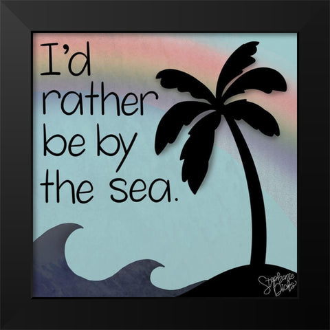 By the Sea Black Modern Wood Framed Art Print by Dicks, Stephanie