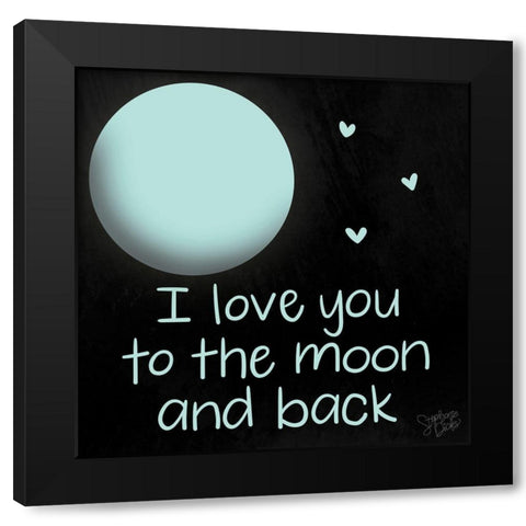 To the Moon Black Modern Wood Framed Art Print by Dicks, Stephanie