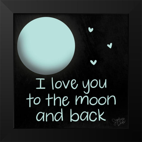 To the Moon Black Modern Wood Framed Art Print by Dicks, Stephanie