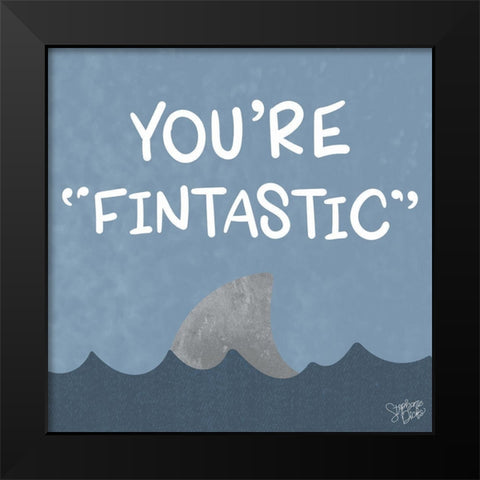 Fintastic Black Modern Wood Framed Art Print by Dicks, Stephanie