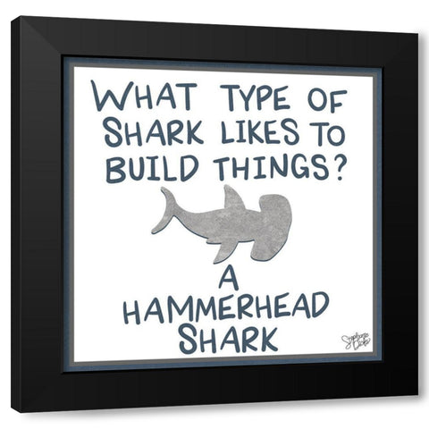 Hammerhead Black Modern Wood Framed Art Print with Double Matting by Dicks, Stephanie