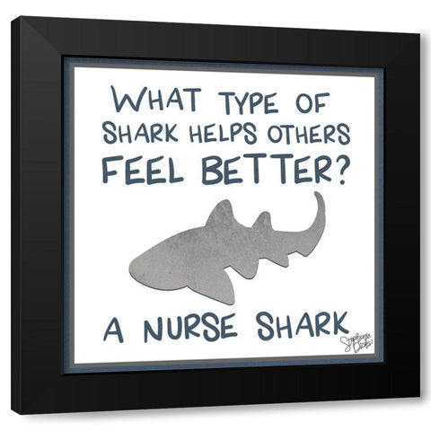 Nurse Shark Black Modern Wood Framed Art Print by Dicks, Stephanie