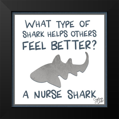 Nurse Shark Black Modern Wood Framed Art Print by Dicks, Stephanie