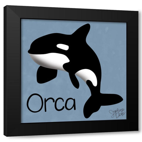 Orca Black Modern Wood Framed Art Print by Dicks, Stephanie