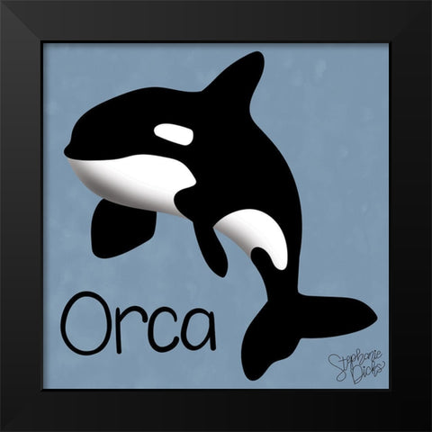 Orca Black Modern Wood Framed Art Print by Dicks, Stephanie