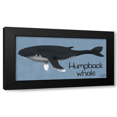 Humpback Black Modern Wood Framed Art Print with Double Matting by Dicks, Stephanie