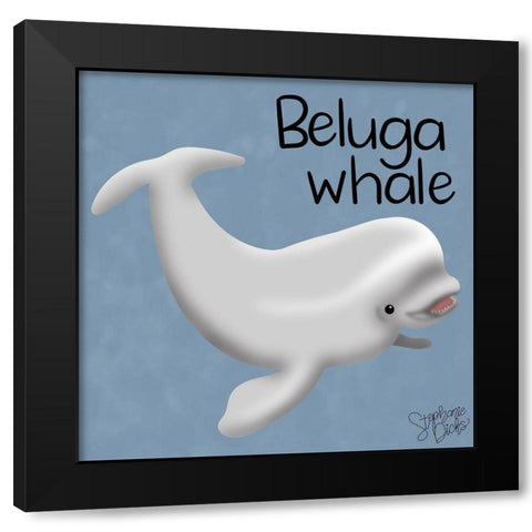 Beluga Black Modern Wood Framed Art Print with Double Matting by Dicks, Stephanie