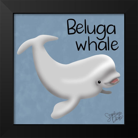 Beluga Black Modern Wood Framed Art Print by Dicks, Stephanie