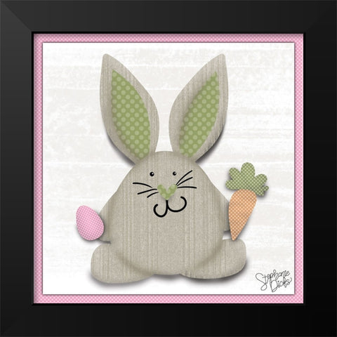 Bunny Black Modern Wood Framed Art Print by Dicks, Stephanie