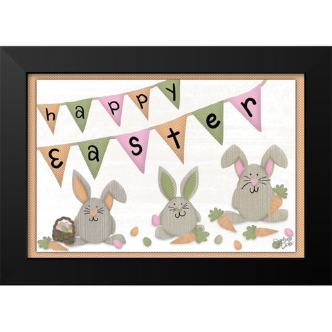 Happy Easter Black Modern Wood Framed Art Print by Dicks, Stephanie