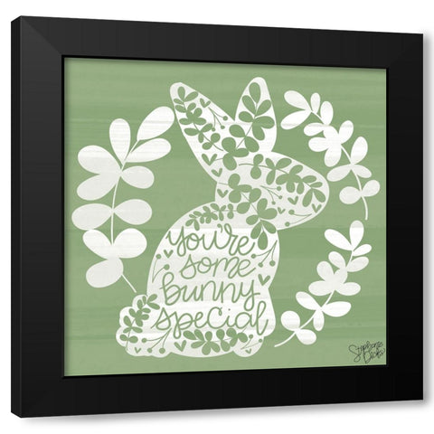 Special Bunny Black Modern Wood Framed Art Print by Dicks, Stephanie
