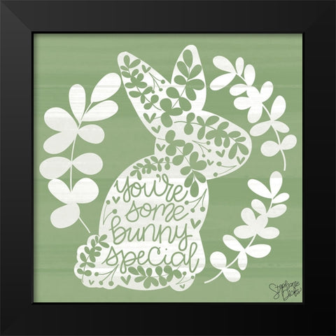 Special Bunny Black Modern Wood Framed Art Print by Dicks, Stephanie