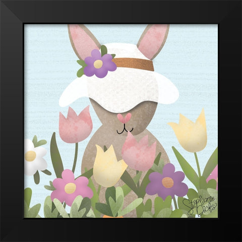 Easter Bunny II Black Modern Wood Framed Art Print by Dicks, Stephanie