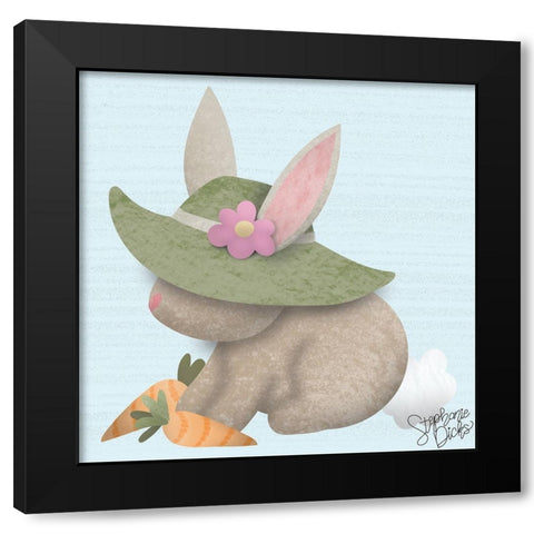 Easter Bunny II Black Modern Wood Framed Art Print by Dicks, Stephanie