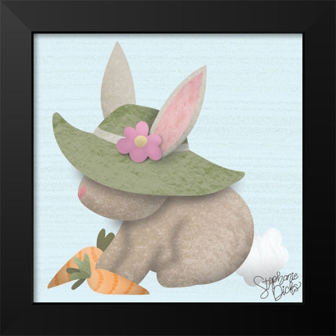 Easter Bunny II Black Modern Wood Framed Art Print by Dicks, Stephanie