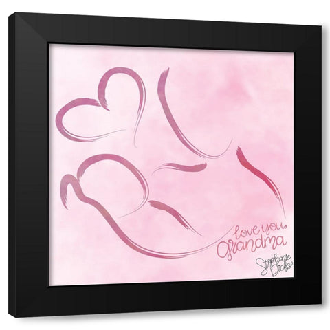 Grandma Love Black Modern Wood Framed Art Print by Dicks, Stephanie